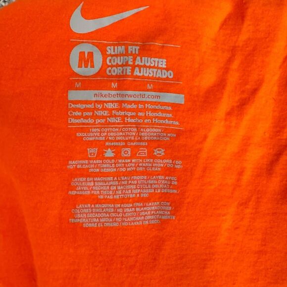 Nike T Shirt Women Medium Slim Fit Cotton Red‎ White Just Do It Graphic Print - Picture 7 of 7